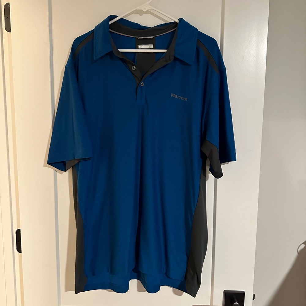Marmot XL Polo - Blue w Gray Accents